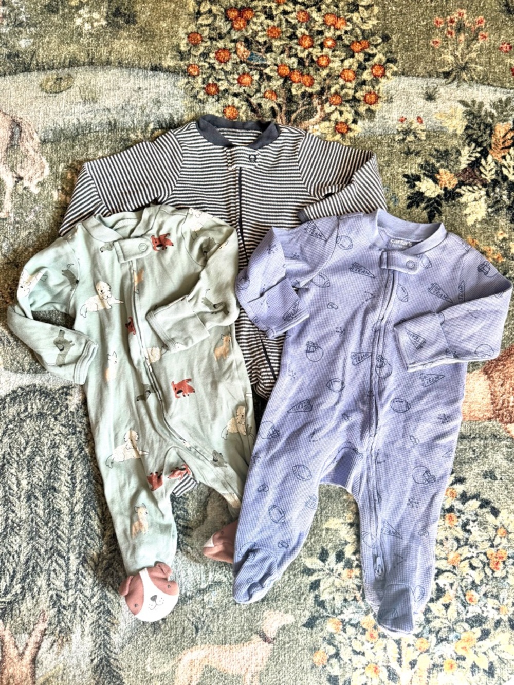 Carter's set of 3 One Piece Footie pajamas, 3 Months